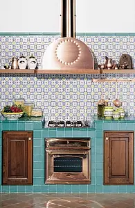 Background tile, Color multicolor, Style handmade, Majolica, 10x10 cm, Finish semi-gloss